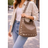 Sac hobo femme cuir souple à clous – Sac épaule tendance et élégant