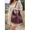 Sac hobo femme cuir souple à clous – Sac épaule tendance et élégant