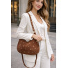 Sac bandoulière femme daim clouté – sac porté épaule bohème chic tendance