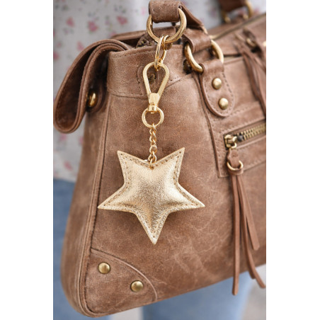Porte-clés étoile en cuir – bijou de sac tendance et accessoire élégant