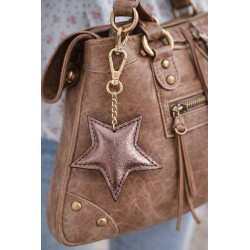 Porte-clés étoile en cuir – bijou de sac tendance et accessoire élégant