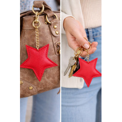 Porte-clés étoile en cuir – bijou de sac tendance et accessoire élégant