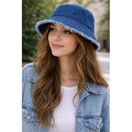 Bob femme effet denim effiloché – Style casual tendance