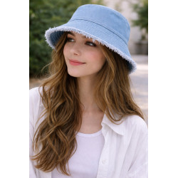 Bob femme effet denim effiloché – Style casual tendance