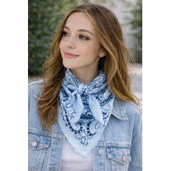 Bandana femme motif imprimé en viscose – Accessoire tendance & léger