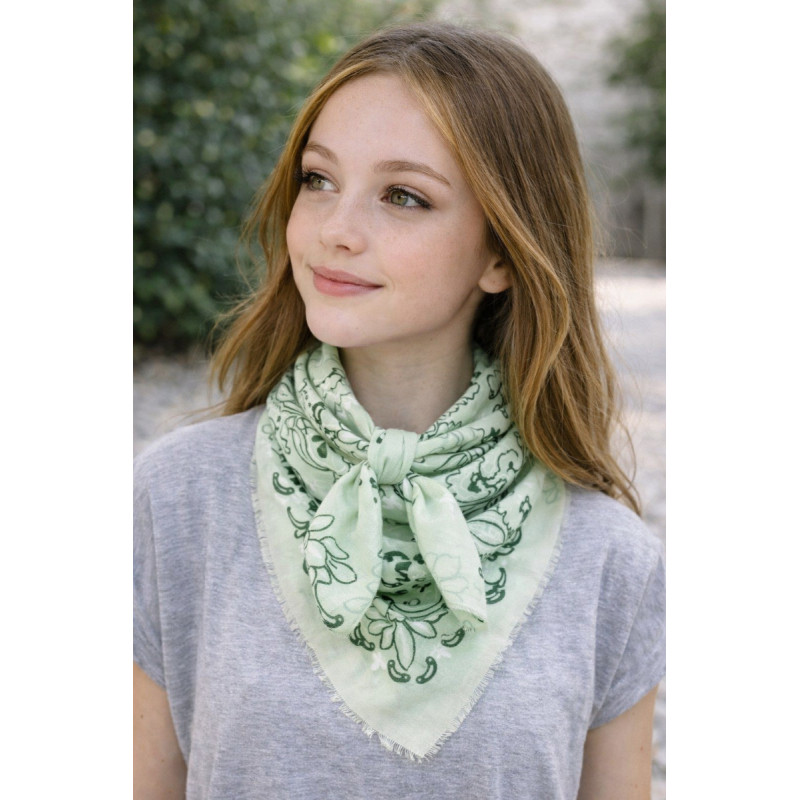 Bandana femme motif imprimé en viscose – Accessoire tendance & léger