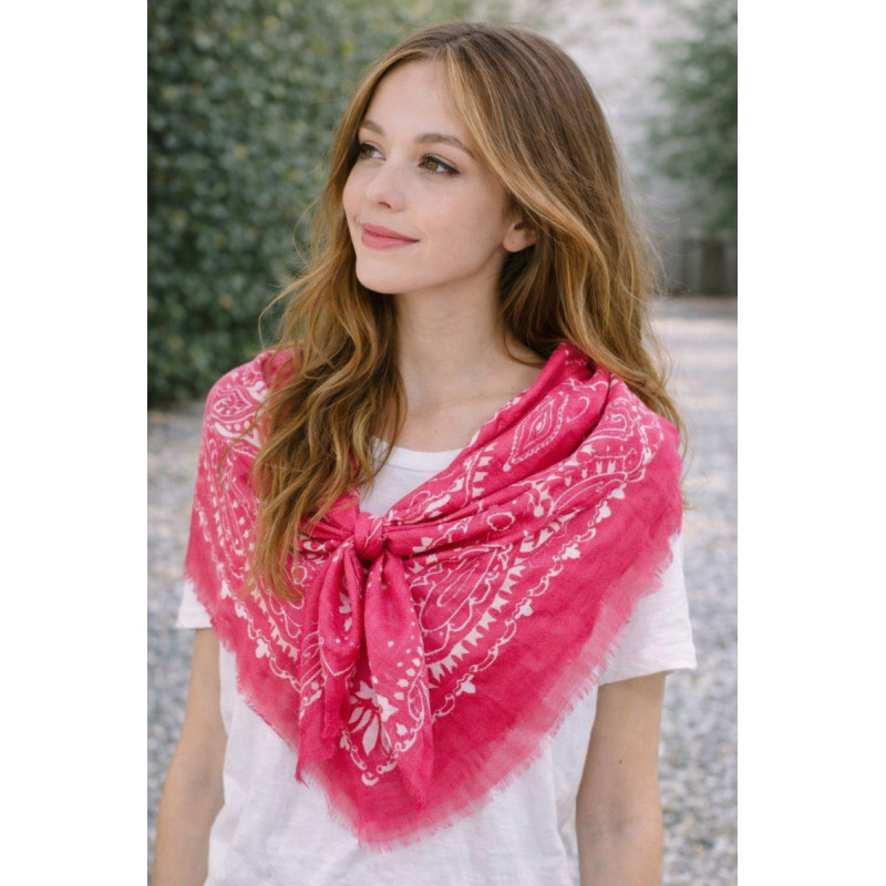Bandana femme motif imprimé en viscose – Accessoire tendance & léger