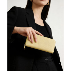 Porte-monnaie femme zippé – Compact et élégant avec finition texturée