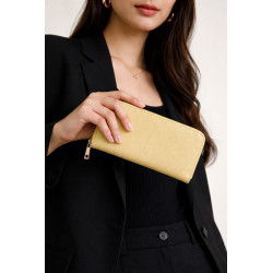 Porte-monnaie femme zippé – Compact et élégant avec finition texturée