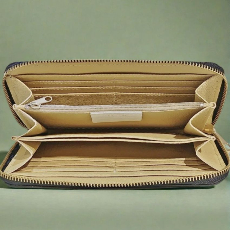 Porte-monnaie femme zippé – Compact et élégant avec finition texturée