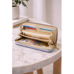 Porte-monnaie femme zippé – Compact et élégant avec finition texturée