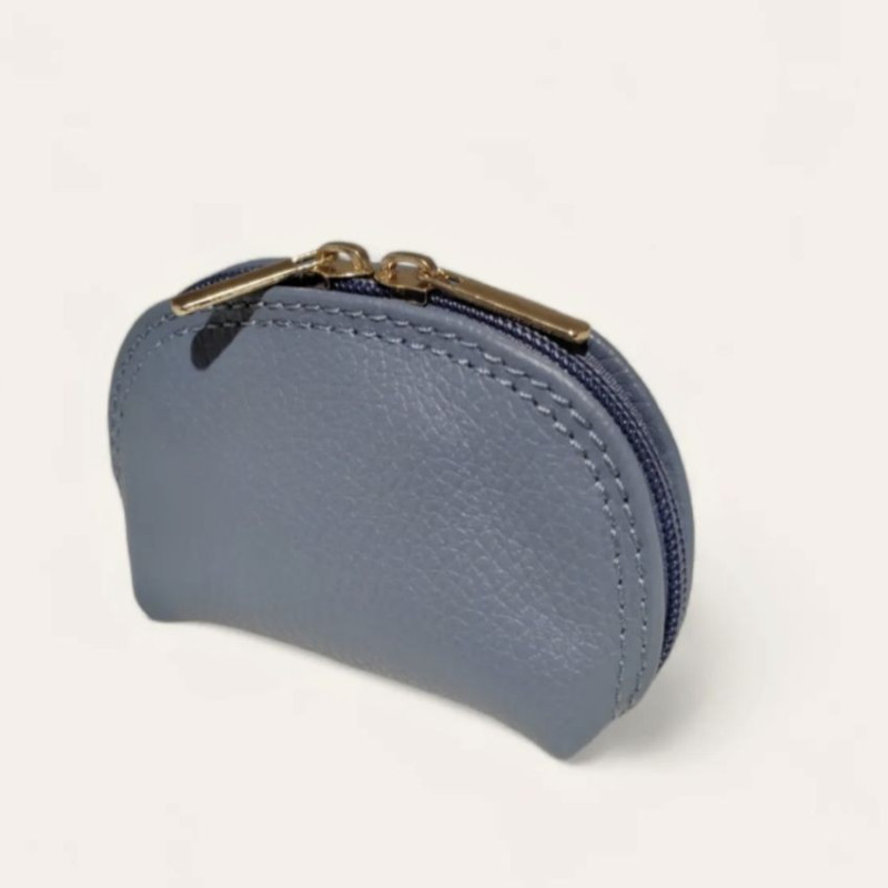 Petit porte-monnaie compact femme en cuir