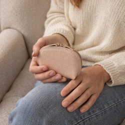 Petit porte-monnaie compact femme en cuir