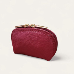 Petit porte-monnaie compact femme en cuir