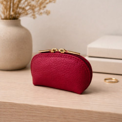 Petit porte-monnaie compact femme en cuir