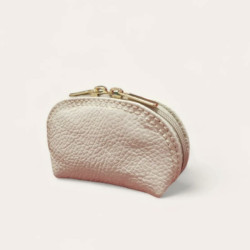 Petit porte-monnaie compact femme en cuir