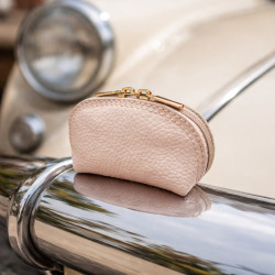 Petit porte-monnaie compact femme en cuir – format pratique 10x7 cm avec fermeture zippée