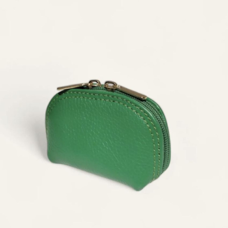 Petit porte-monnaie compact femme en cuir