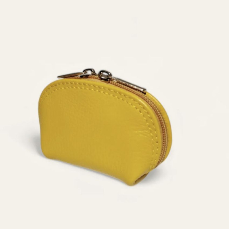 Petit porte-monnaie compact femme en cuir