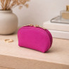 Petit porte-monnaie compact femme en cuir