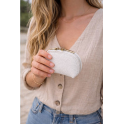 Petit porte-monnaie compact femme en cuir