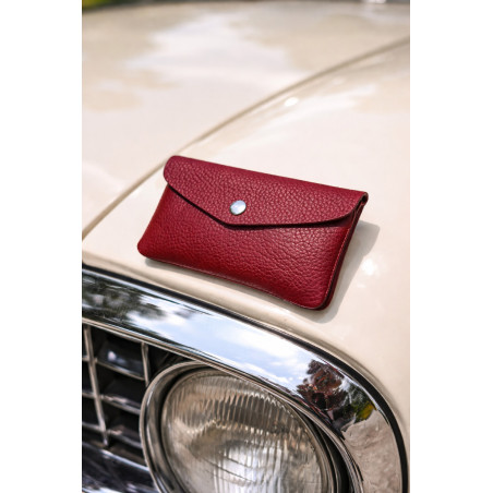 Porte-monnaie femme élégant noir en cuir – format compact chic avec bouton pression