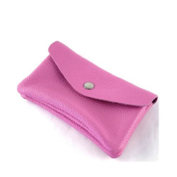 Porte-monnaie femme élégant noir en cuir – format compact chic avec bouton pression