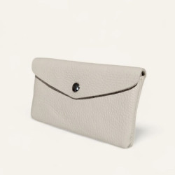 Porte-monnaie femme élégant noir en cuir – format compact chic avec bouton pression