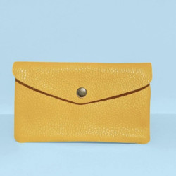 Porte-monnaie femme élégant noir en cuir – format compact chic avec bouton pression