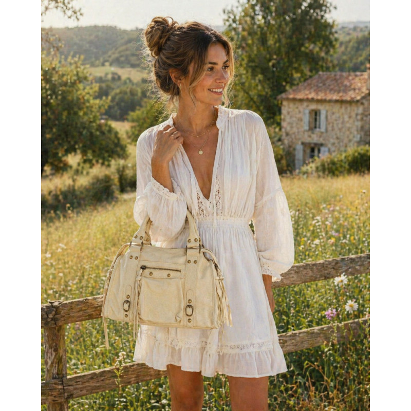 Sac à main femme effet cuir souple avec bandoulière – Sac tendance chic et pratique