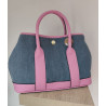 Sac à main femme en jean et cuir italien – Grand cabas chic bandoulière
