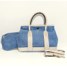 Sac à main femme en jean et cuir italien – Grand cabas chic bandoulière