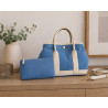 Sac à main femme en jean et cuir italien – Grand cabas chic bandoulière