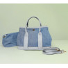 Sac à main femme en jean et cuir italien – Grand cabas chic bandoulière