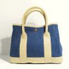 Sac à main femme en jean et cuir italien – Grand cabas chic bandoulière