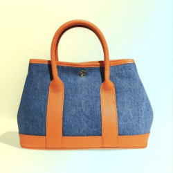 Sac à main femme en jean et cuir italien – Grand cabas chic bandoulière