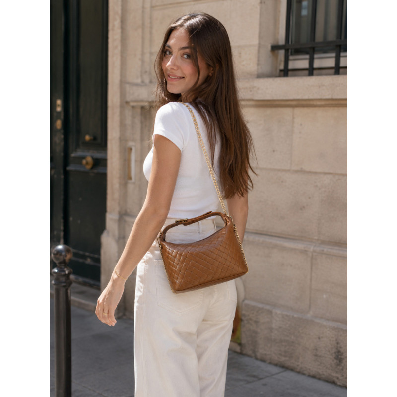 Sac à main matelassé femme avec chaîne dorée