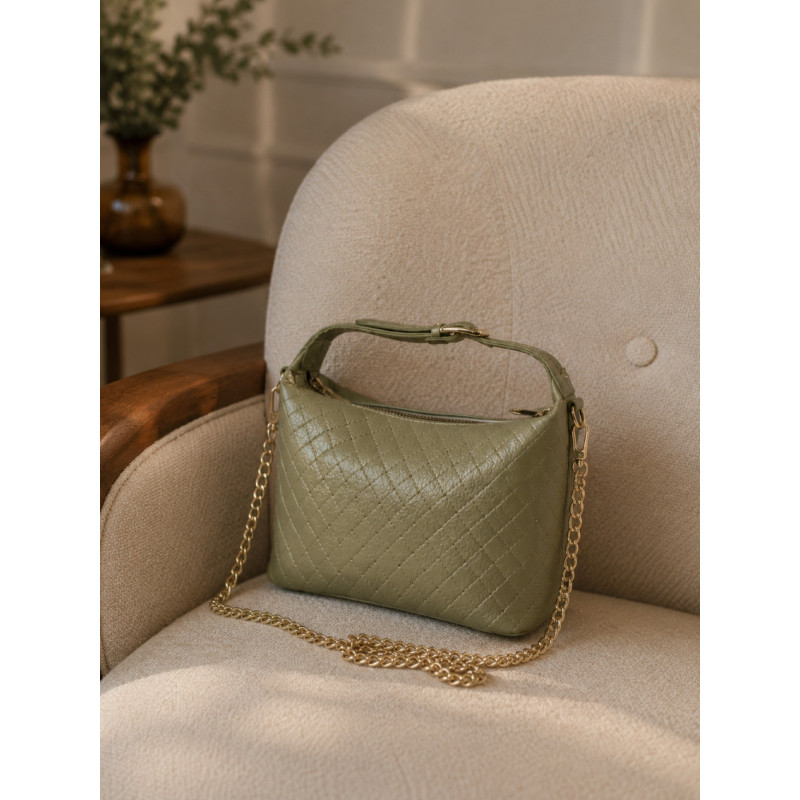 Sac à main matelassé femme avec chaîne dorée