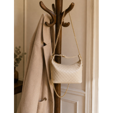 Sac à main matelassé femme avec chaîne dorée