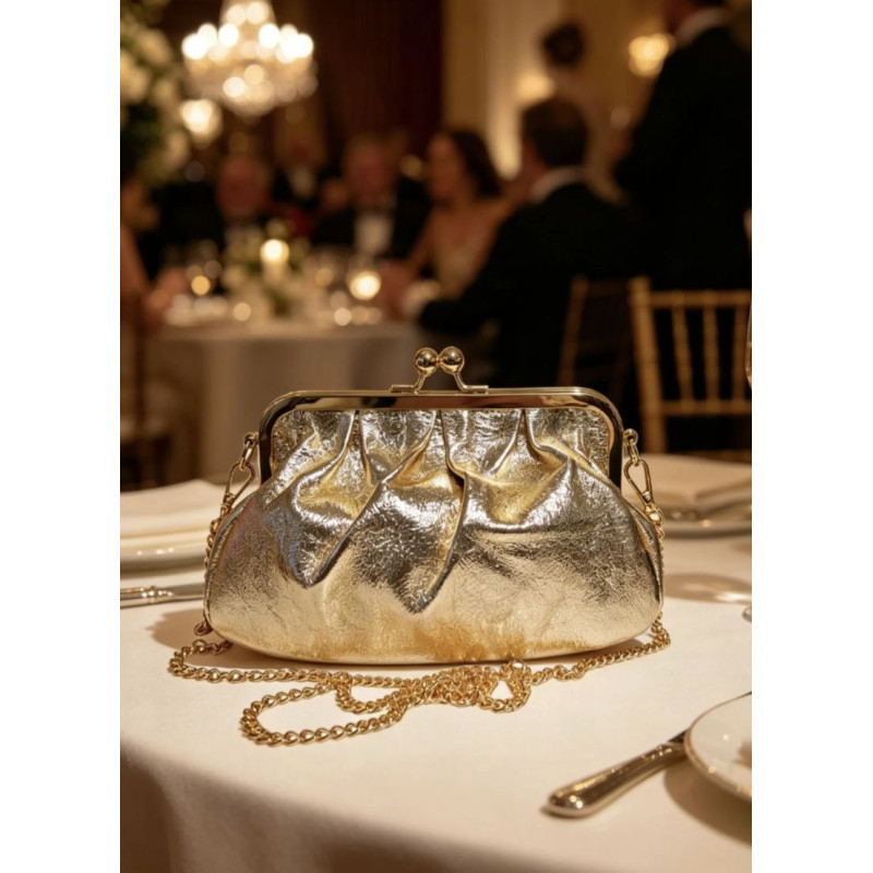 Sac pochette femme chaîne métallique élégante - format compact