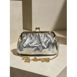 Sac pochette femme chaîne métallique élégante - format compact