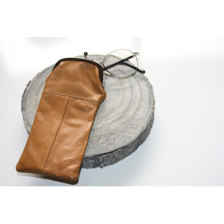 Etui À Lunettes En Cuir – Camel