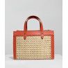 Sac cabas en cuir et raphia tressé – Élégance bohème chic