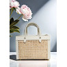 Sac cabas en cuir et raphia tressé – Élégance bohème chic