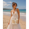 Sac seau en raphia et cuir – Sac bandoulière bohème chic