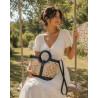 Sac seau en raphia et cuir – Sac bandoulière bohème chic
