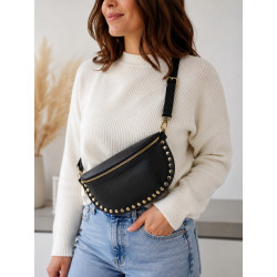 Sac Banane femme en Cuir Grainé " Clouté "