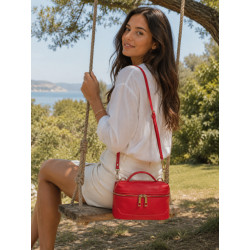 Sac Bandoulière en Cuir Grainé " Style Vanity "