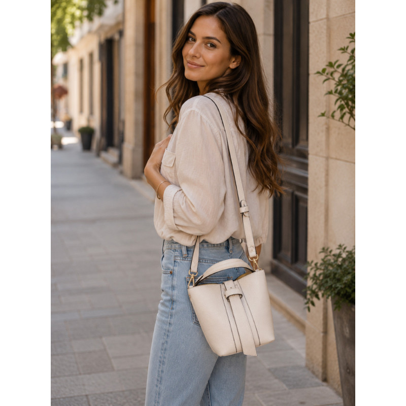 Sac Bandoulière en Cuir Grainé avec Pochette – Élégant & Tendance