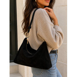 Sac bandoulière en daim souple femme – Grand sac tendance et élégant